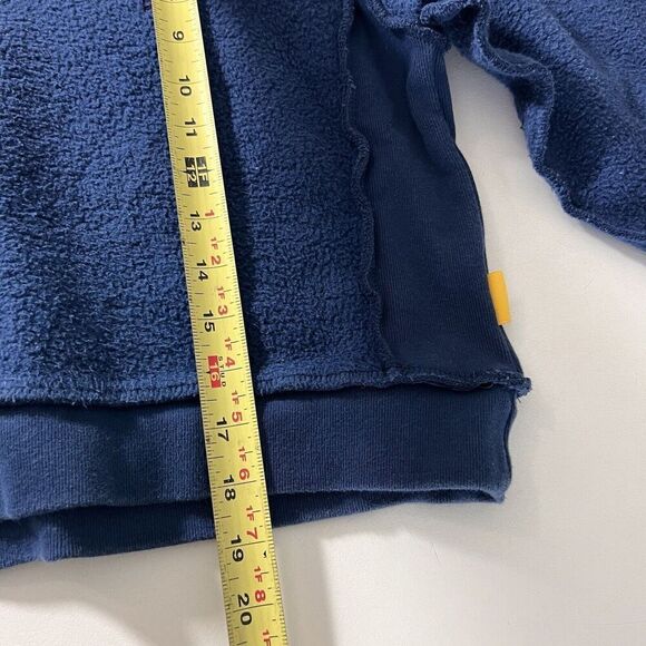 Yellow Label Co Sweatshirt Women’s XS Blue Cropped Inside Out Pullover - Picture 6 of 7